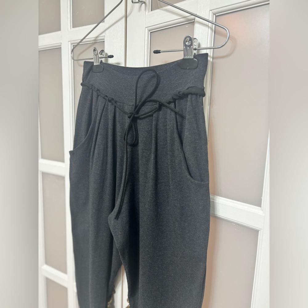 Crea Concept Charcoal Drawstring Jogger Pants Stretch Casual Lounge Size 36/ S